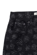 FLOWER PATTERN FLARE DENIM PANTS IN BLACK image 16