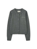 CASHMERE BLENDED ROUND KNIT CARDIGAN IN BLACK image 14