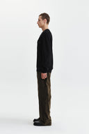 MATIN APPLIQUE LOGO KNIT PULLOVER IN BLACK