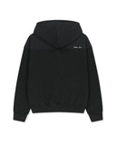 UNI WOVEN MIX HOOD ZIP-UP IN CHARCOAL GREY