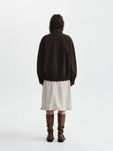 UNI HIGHNECK SUEDE JUMPER IN BROWN
