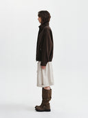UNI HIGHNECK SUEDE JUMPER IN BROWN
