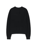 MATIN APPLIQUE LOGO KNIT PULLOVER IN BLACK