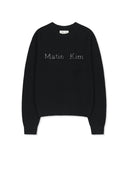 MATIN APPLIQUE LOGO KNIT PULLOVER IN BLACK