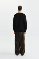 MATIN APPLIQUE LOGO KNIT PULLOVER IN BLACK