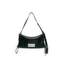 EYELET SHIRRING SHOULDER BAG IN BLACK