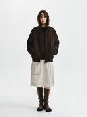 UNI HIGHNECK SUEDE JUMPER IN BROWN