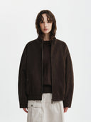 UNI HIGHNECK SUEDE JUMPER IN BROWN