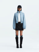 MATIN COATING CROP BLOUSON IN LIGHT BLUE image 6
