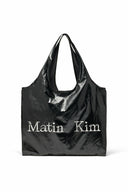 MATIN CRACKED LOGO GLOSSY ECOBAG IN STRONG BLACK image 1