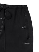 BUTTON POINT STRING WIDE PANTS IN BLACK