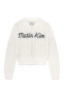 BACK JACQUARD LOGO KNIT ZIP UP IN WHITE