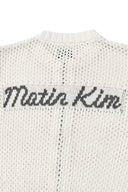 BACK JACQUARD LOGO KNIT ZIP UP IN WHITE