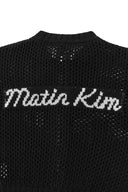 BACK JACQUARD LOGO KNIT ZIP UP IN BLACK