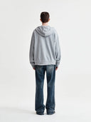 RAW CUT APPLIQUE HOODY ZIP UP IN GRAY